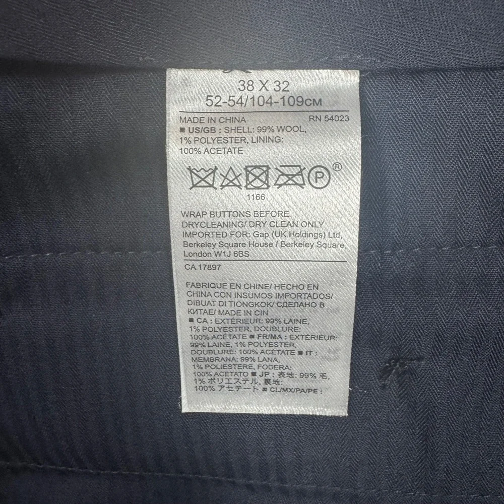 Banana Republic Marzotto Italian Wool Pants Blue 38x32 Standard Fit Super 120s